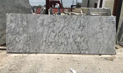 Full image of Thunder White Granite countertop slab
