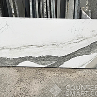 Full image of Cambria Skara Brae White Quartz countertop slab