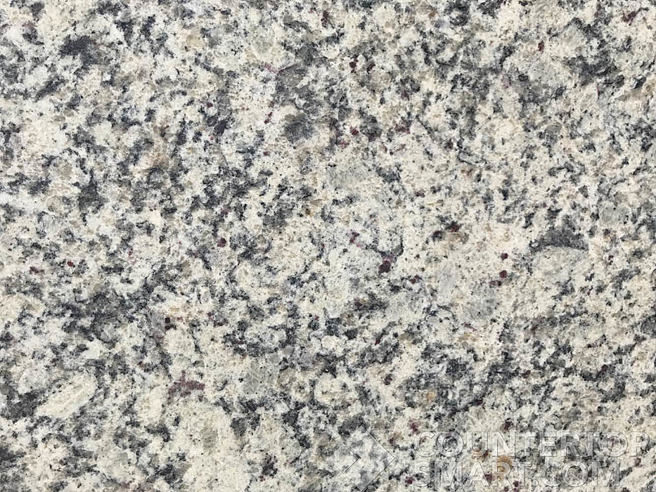 Closeup image of Dallas White Granite countertop slab