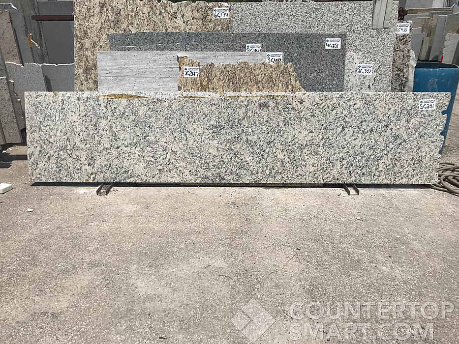 Full image of Dallas White Granite countertop slab