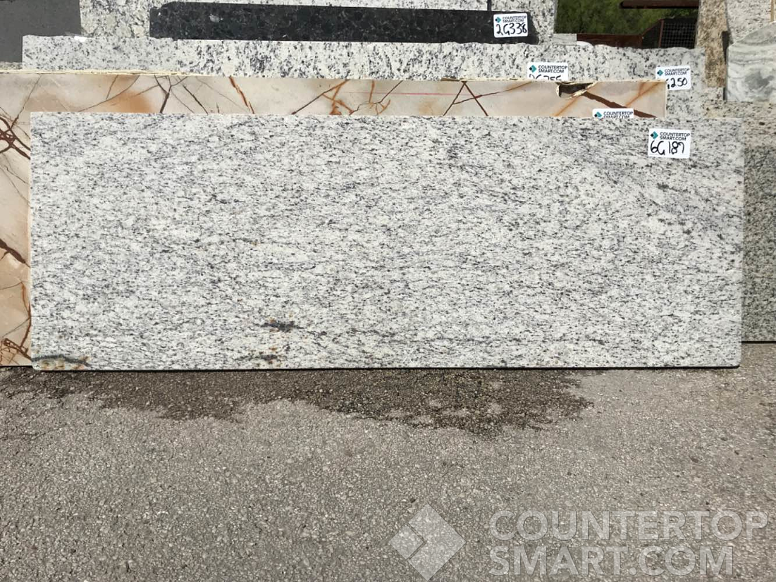 Full image of River White Granite countertop slab