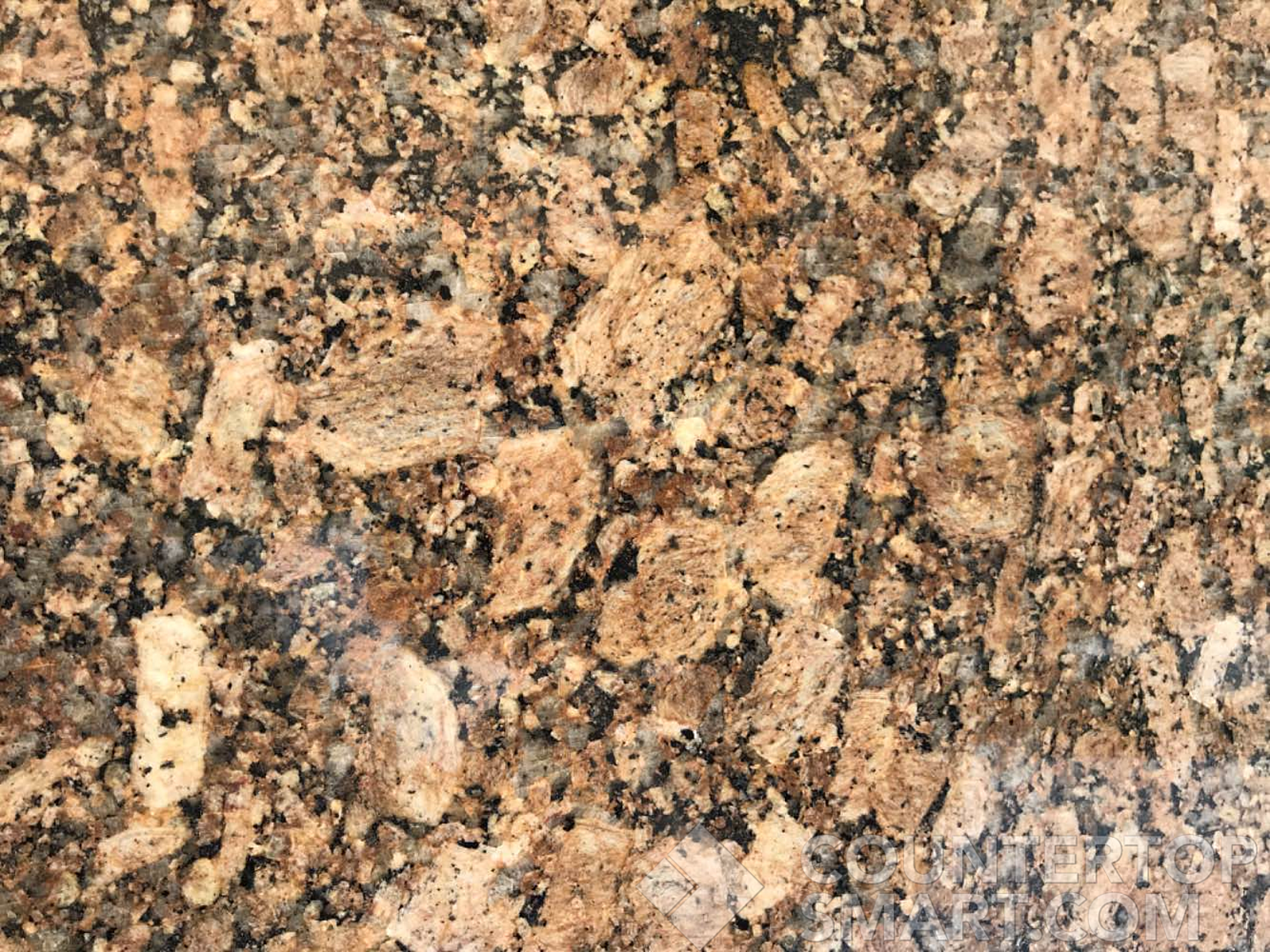 Closeup image of Giallo Fiorito Granite countertop slab