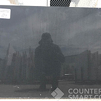 Full image of Caesarstone Jet Black Quartz countertop slab