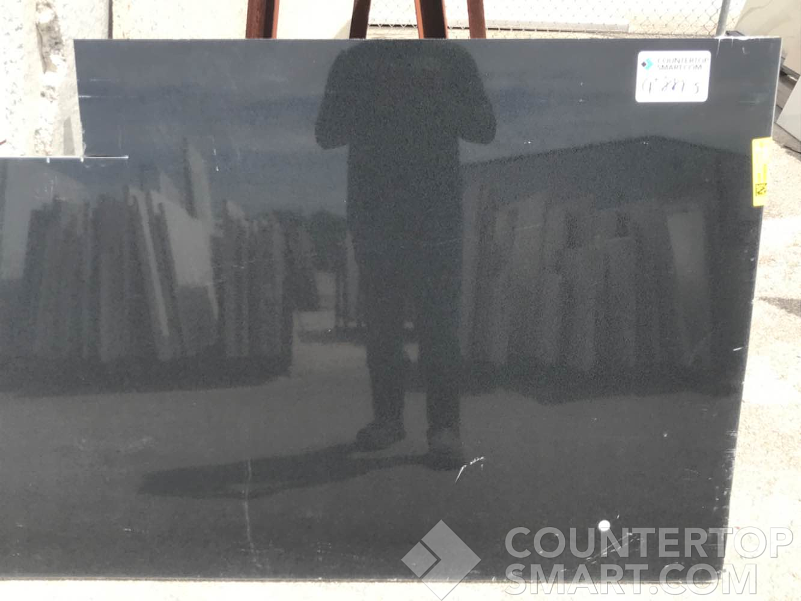 Full image of Caesarstone Jet Black Quartz countertop slab