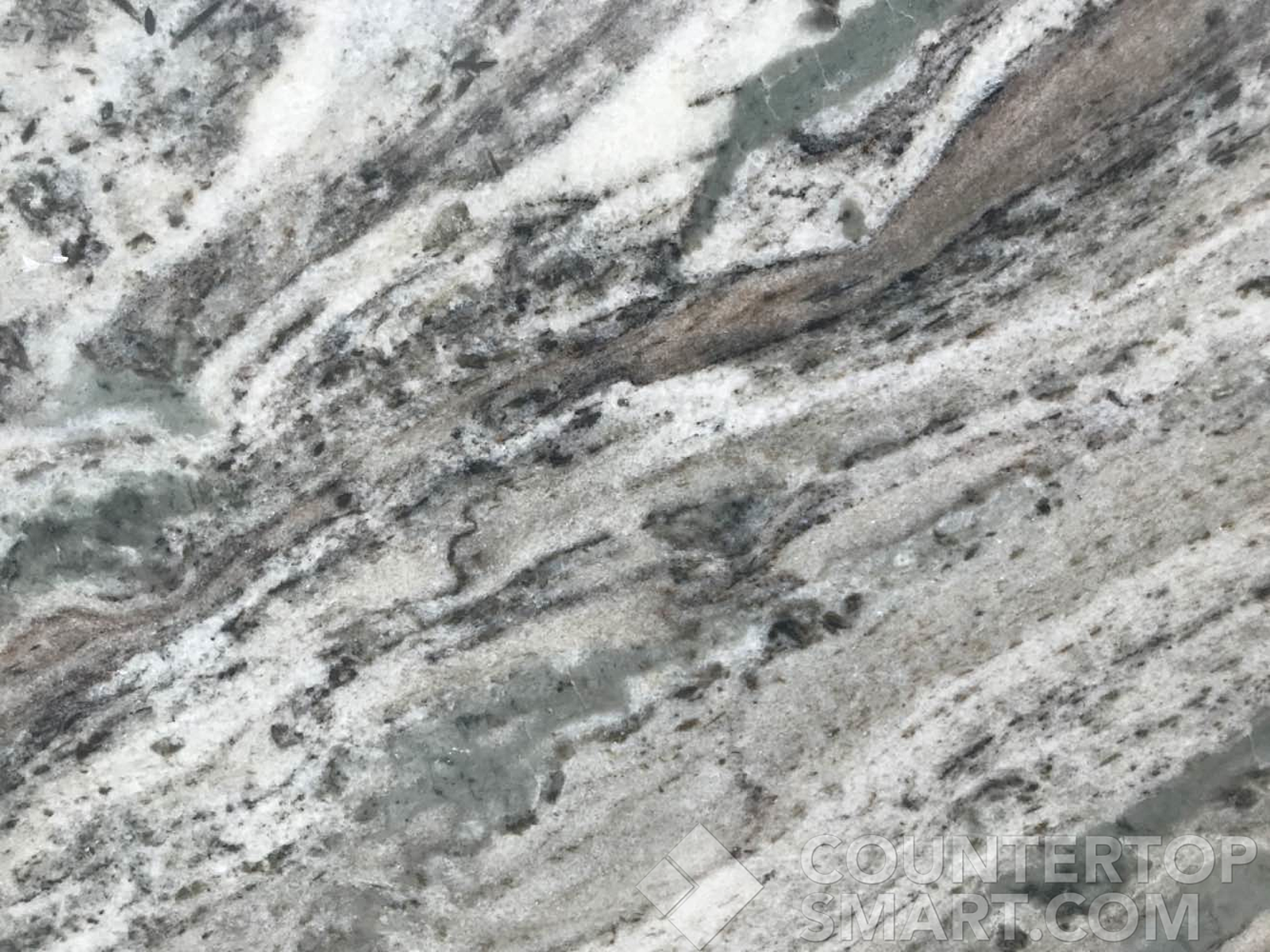 Closeup image of Fantasy Brown Granite countertop slab
