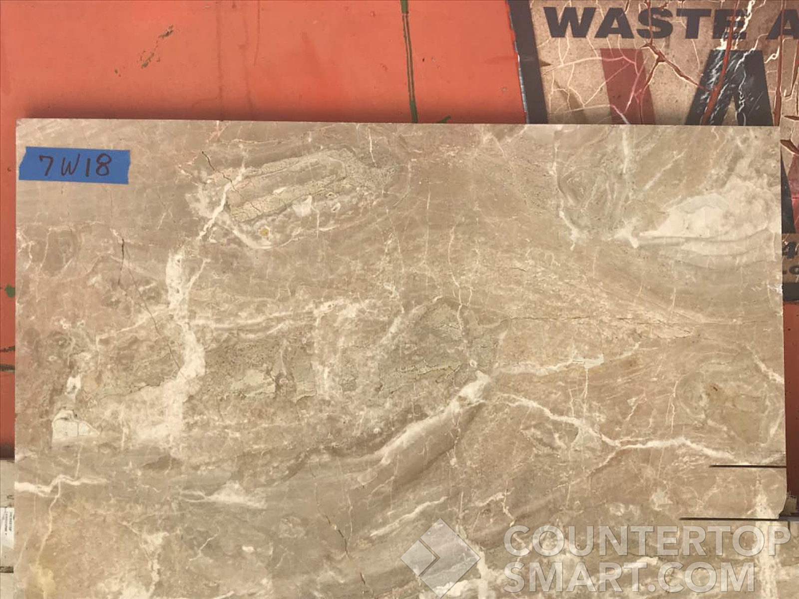 Full image of Daino Reale Brown Marble countertop slab