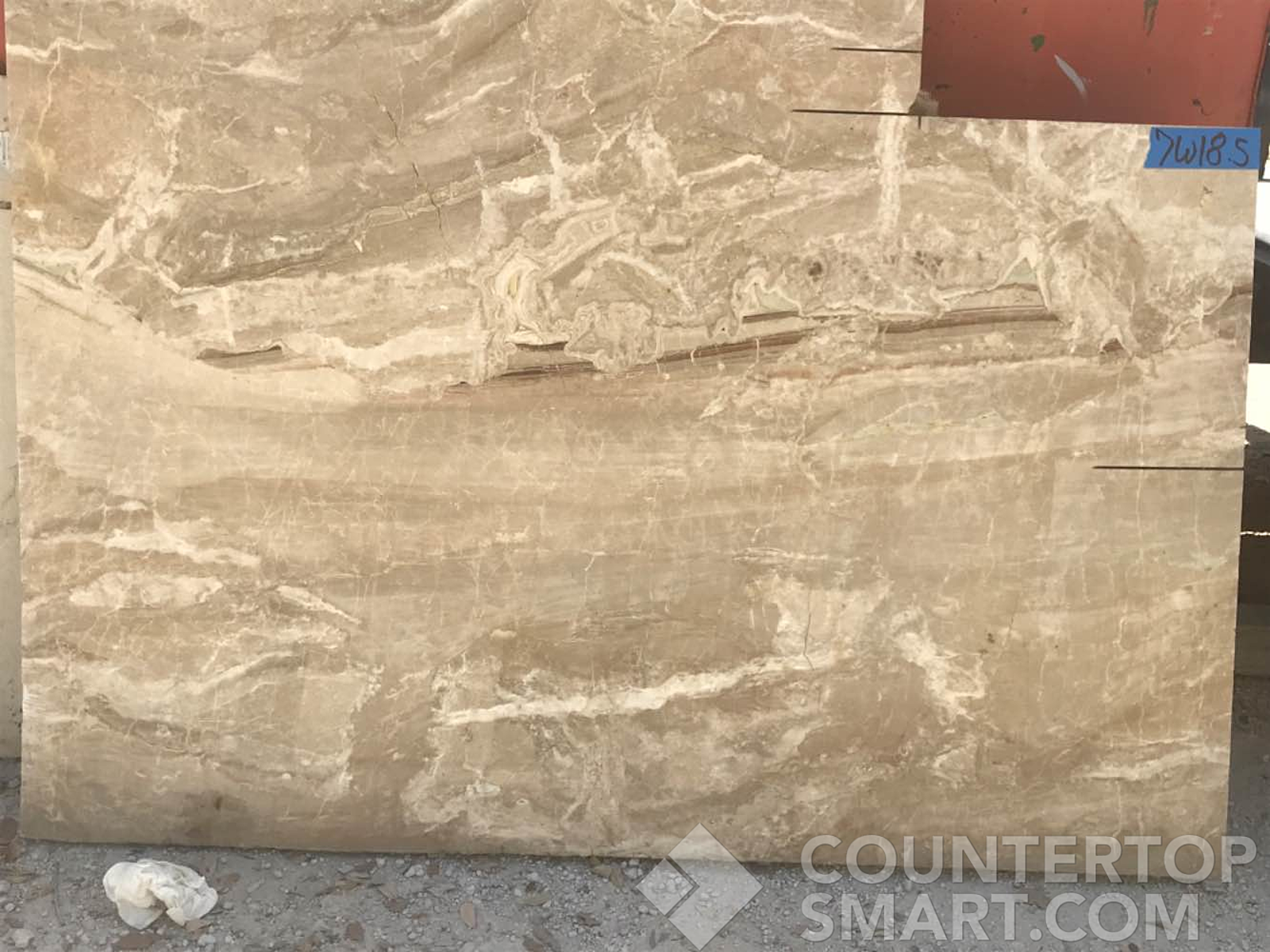 Full image of Daino Reale Brown Marble countertop slab