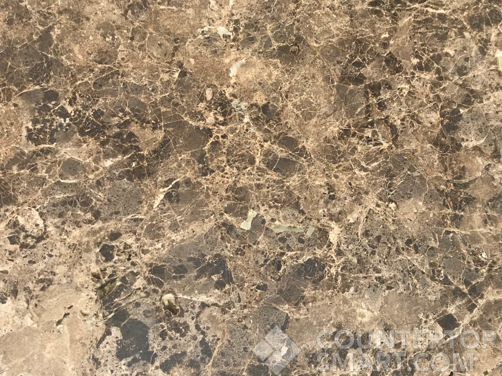 Closeup image of Dark Emperador Marble countertop slab