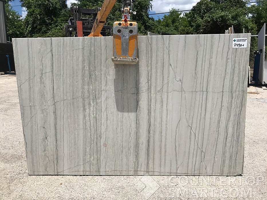 Full image of White Macaubas Quartzite countertop slab