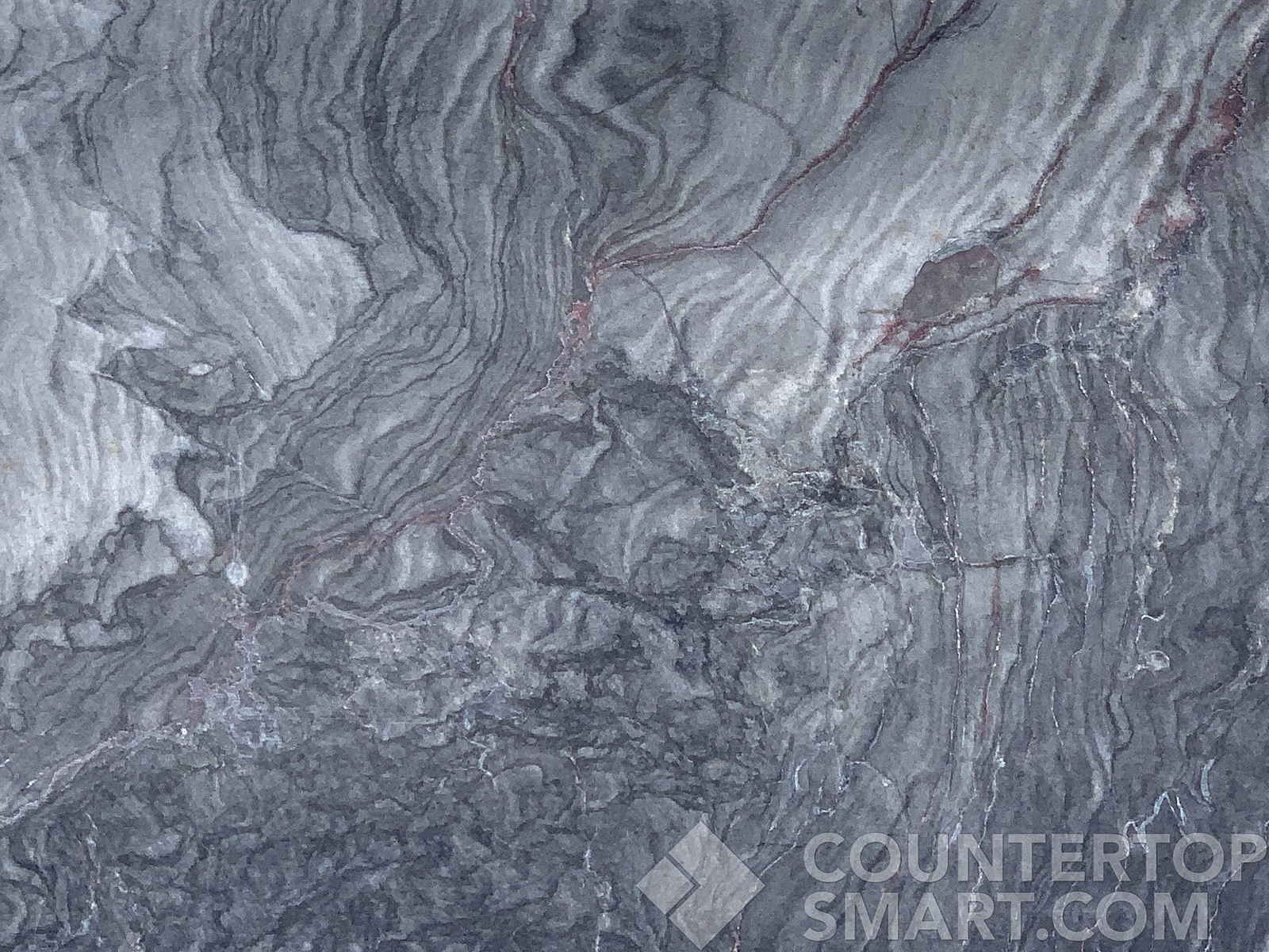 Closeup image of Diamante Nero Granite countertop slab