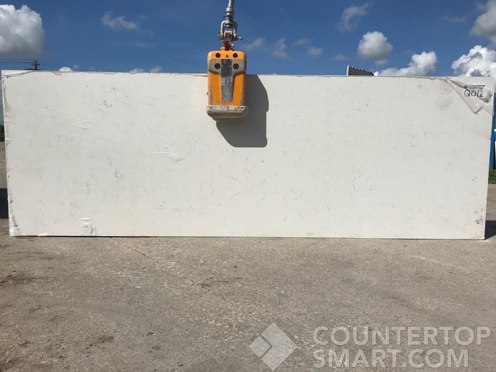 Full image of Q Quartz Carrara Marmi White Quartz countertop slab