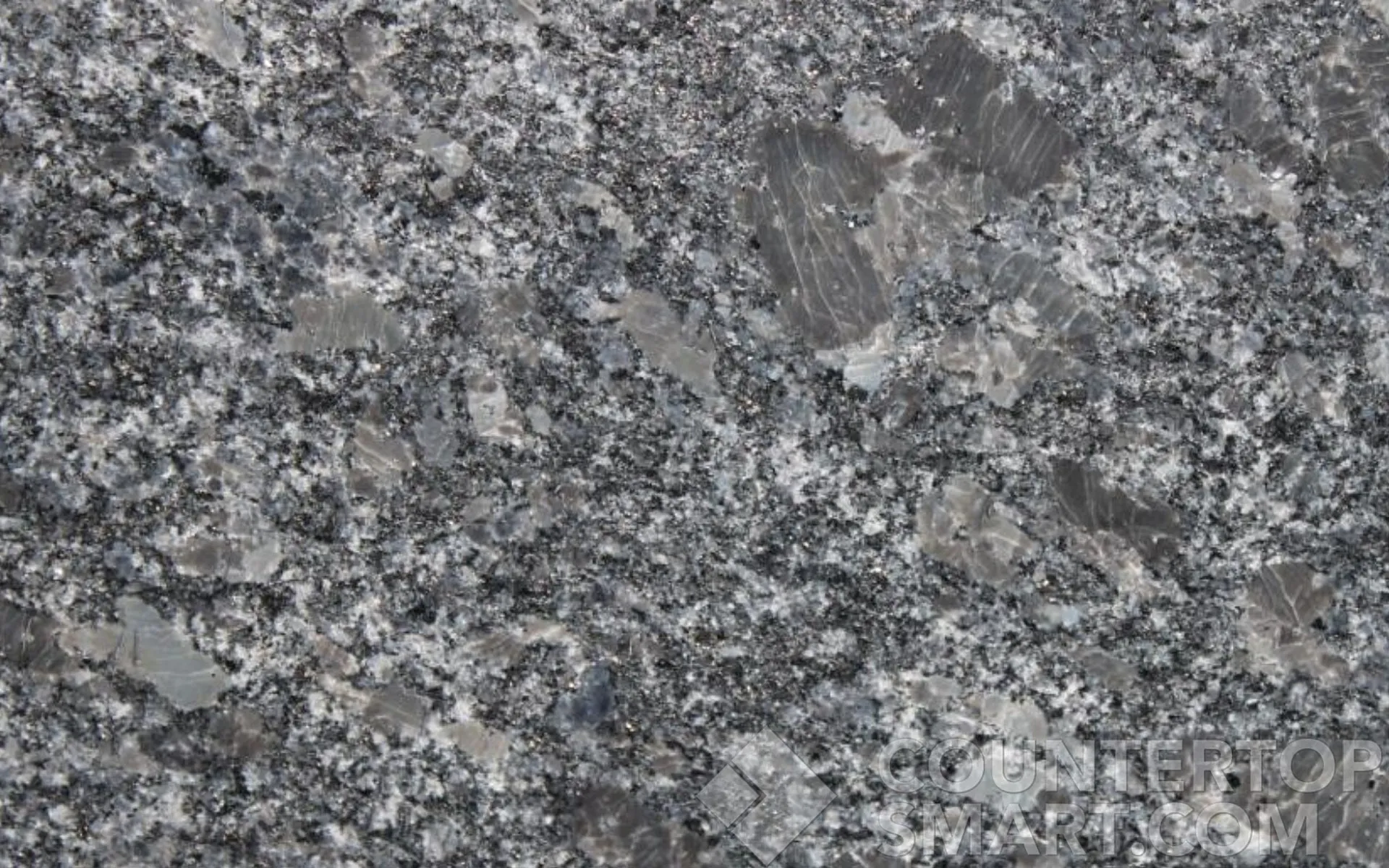 Closeup image of Steel Grey Granite countertop slab