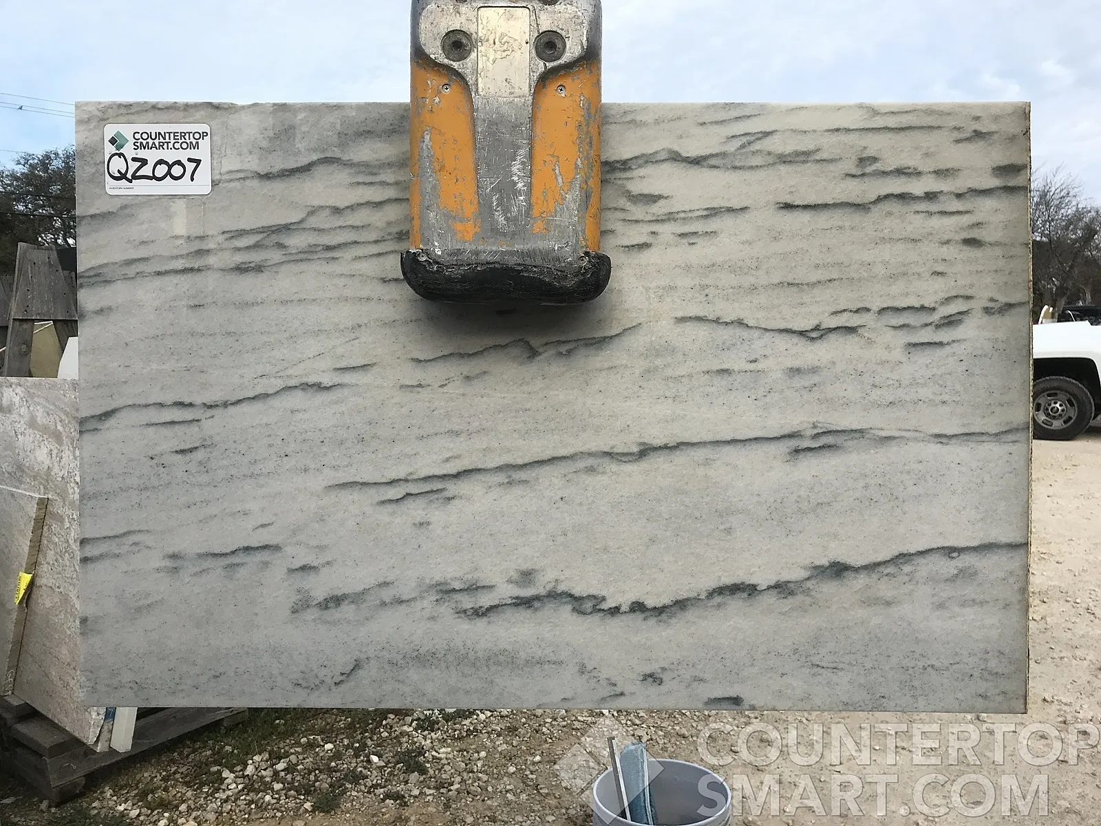 Full image of White Macaubas Quartzite countertop slab