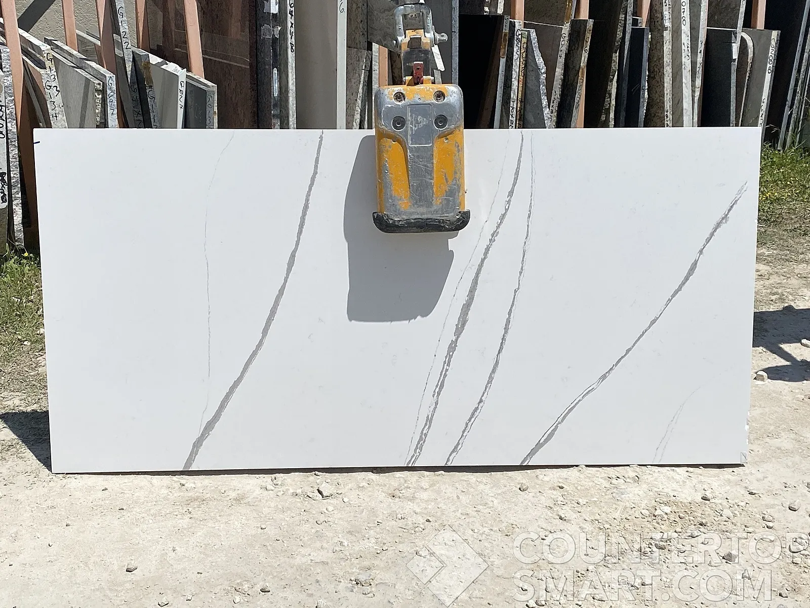 Full image of Silestone Eternal Bella White Quartz countertop slab