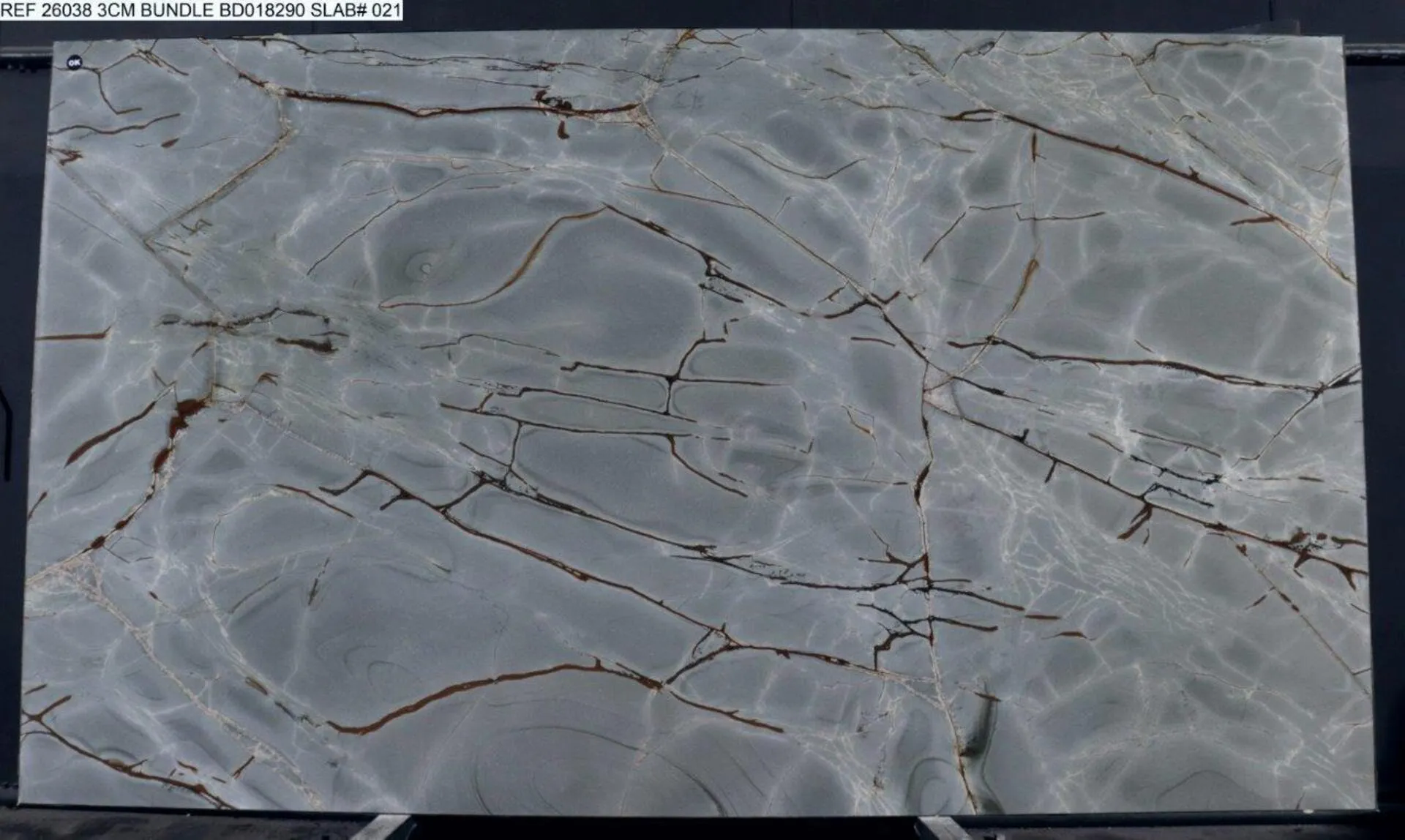 Image of Blue Roma 1st Choice Grey Quartzite countertop slab