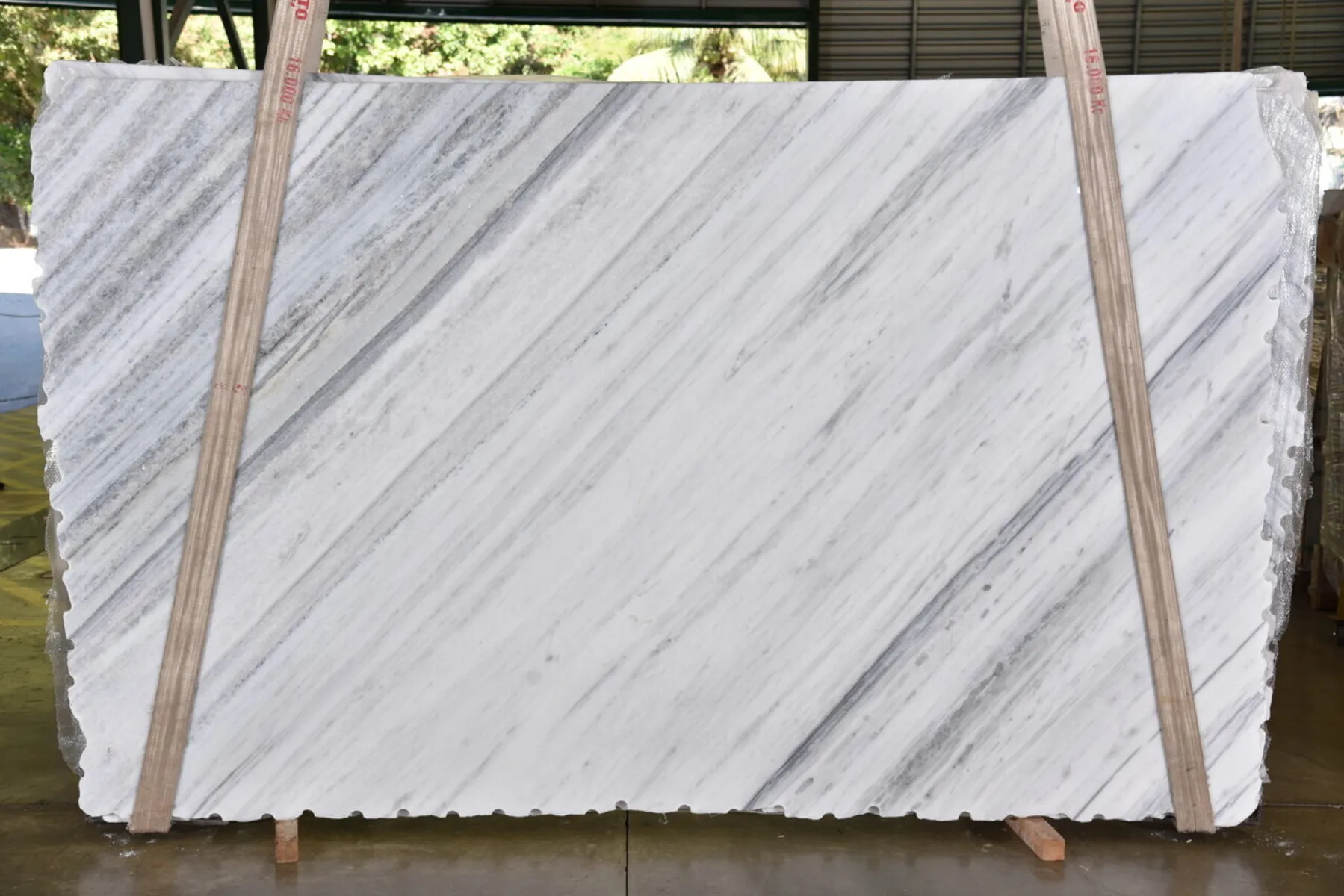 Installed stone countertop banner