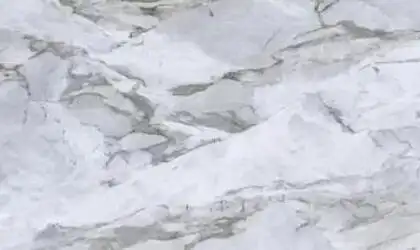Closeup image of Calacatta Avalon 1st Choice White Marble countertop slab