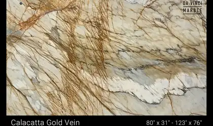 Image of Calacatta Gold Vein Cream Marble countertop slab