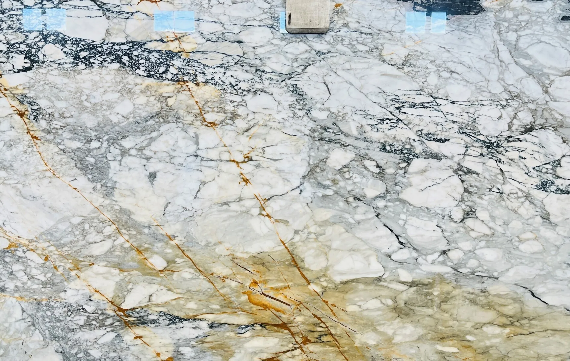 Closeup image of Calacatta Paonazzo Extra White Marble countertop slab