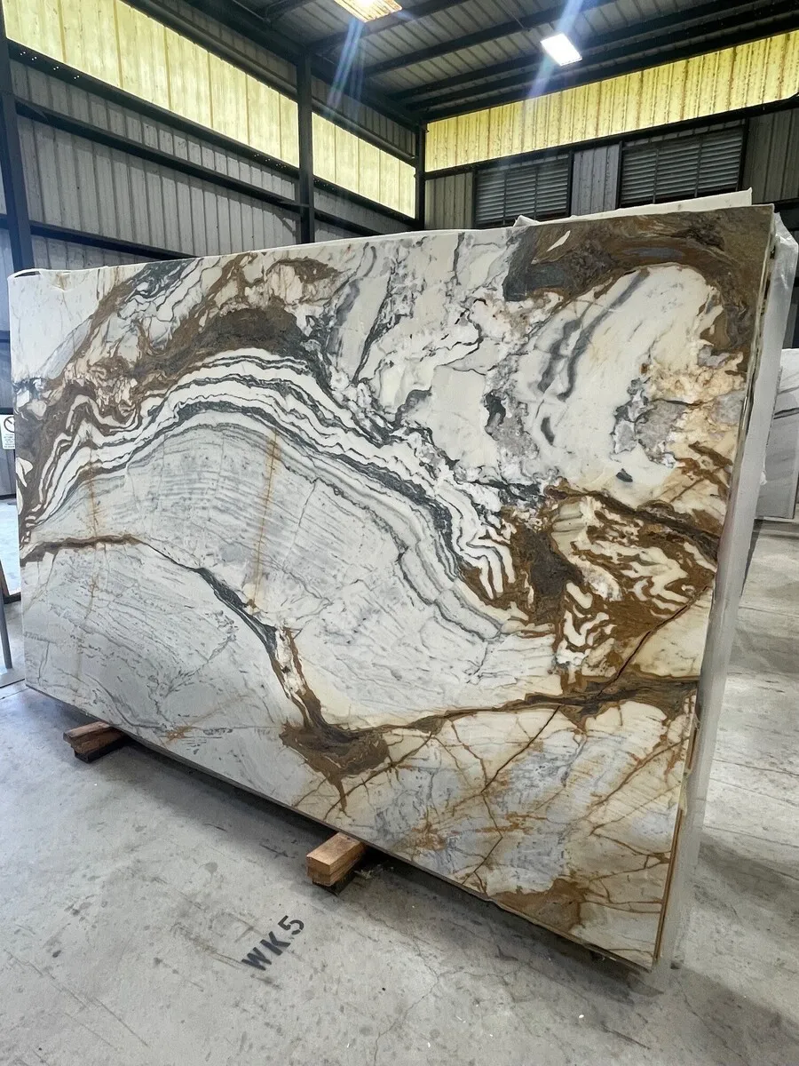 Image of Calacatta Picasso Cream Marble countertop slab