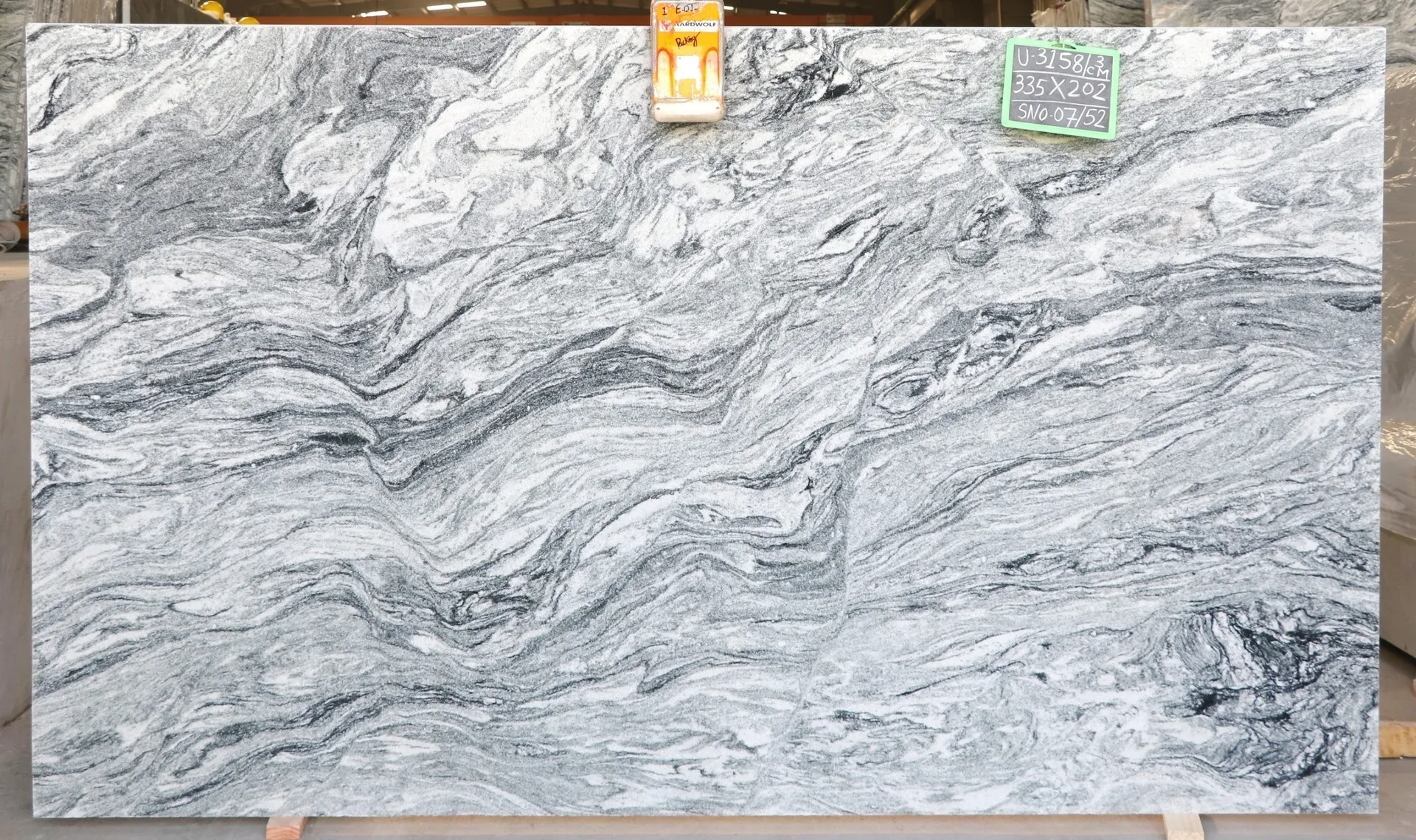 Image of Cloudy White (Viscont White 1st Choice) Grey Granite countertop slab