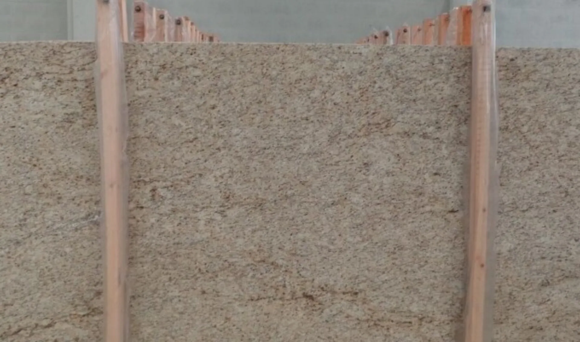 Closeup image of Giallo Ornamental Beige Granite countertop slab