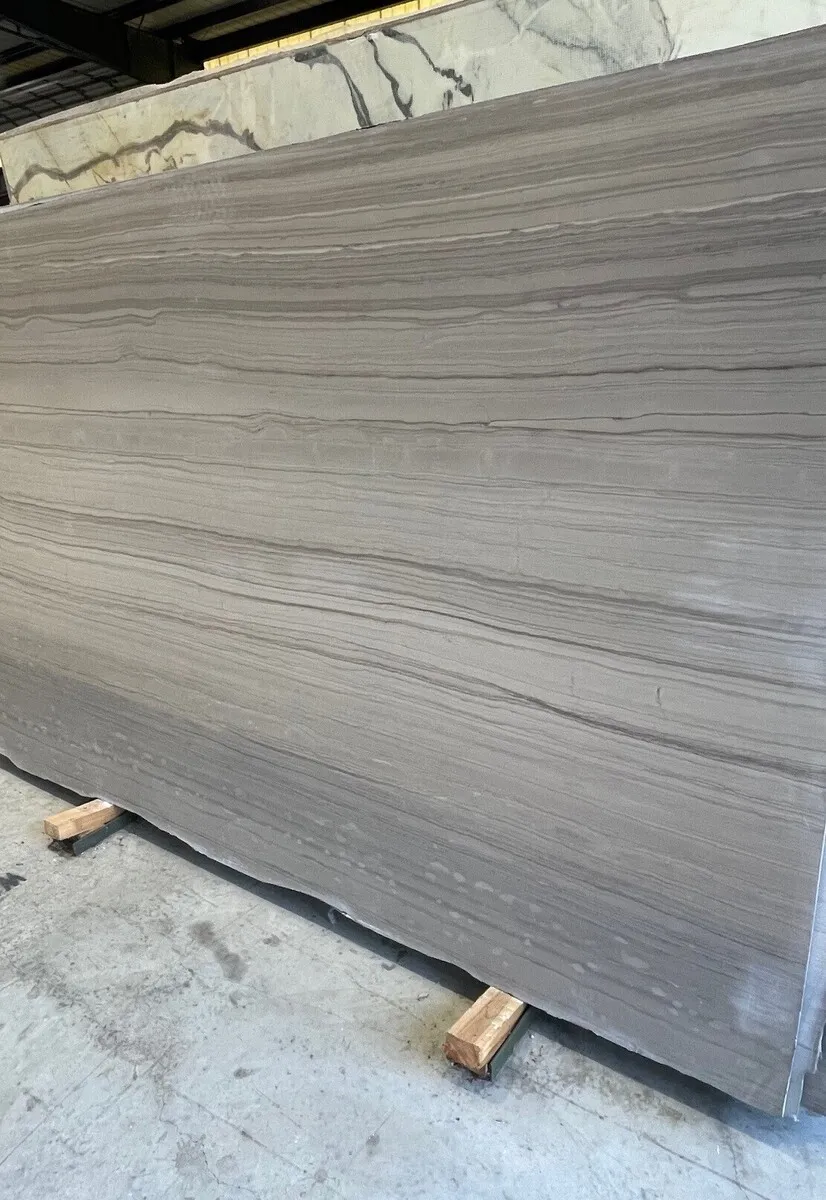 Closeup image of Larice Grey Limestone countertop slab