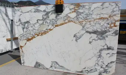 Image of Paonazzo Corchia White Marble countertop slab