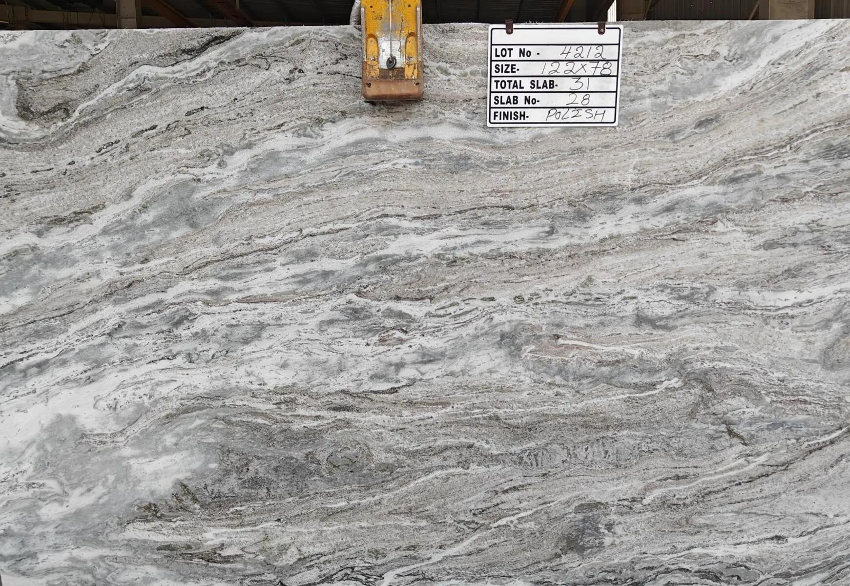 Closeup image of Sequoia (Brown Fantasy) Grey Marble countertop slab