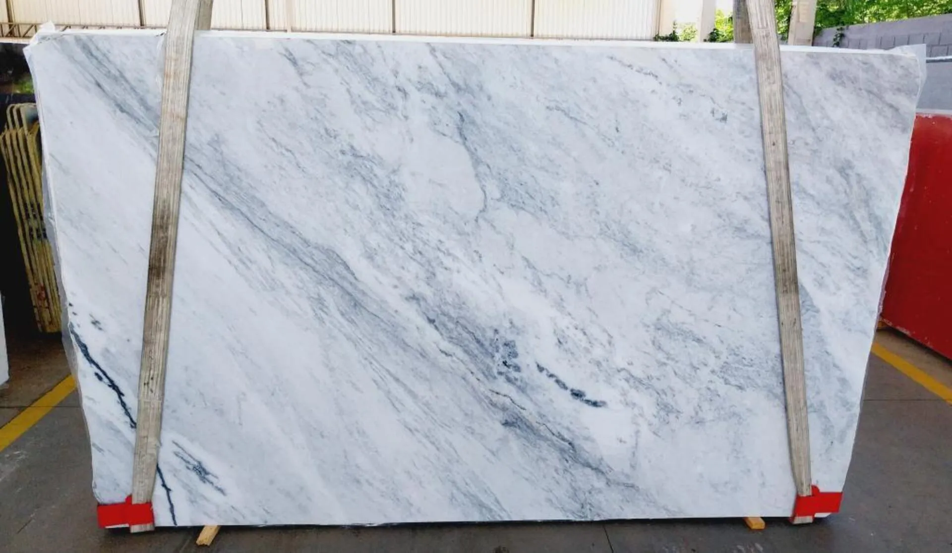 Image of Shadow Storm 1st Choice White Marble countertop slab