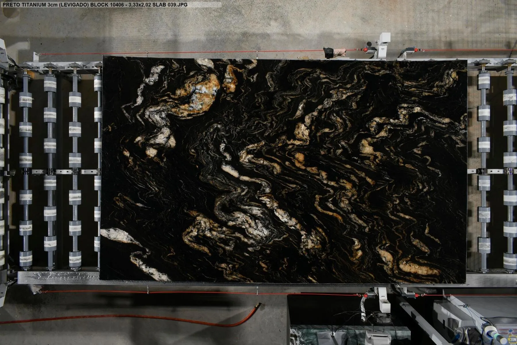 Image of Titanium Gold 1st Choice Black Granite countertop slab