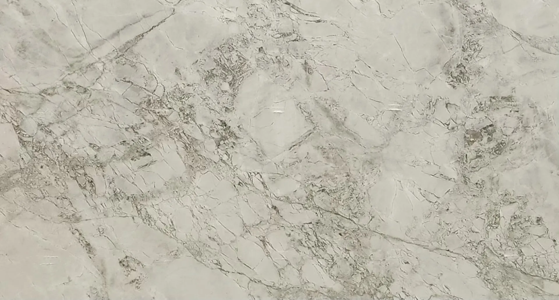 Closeup image of Opal Surfaces Superwhite Grey Porcelain countertop slab