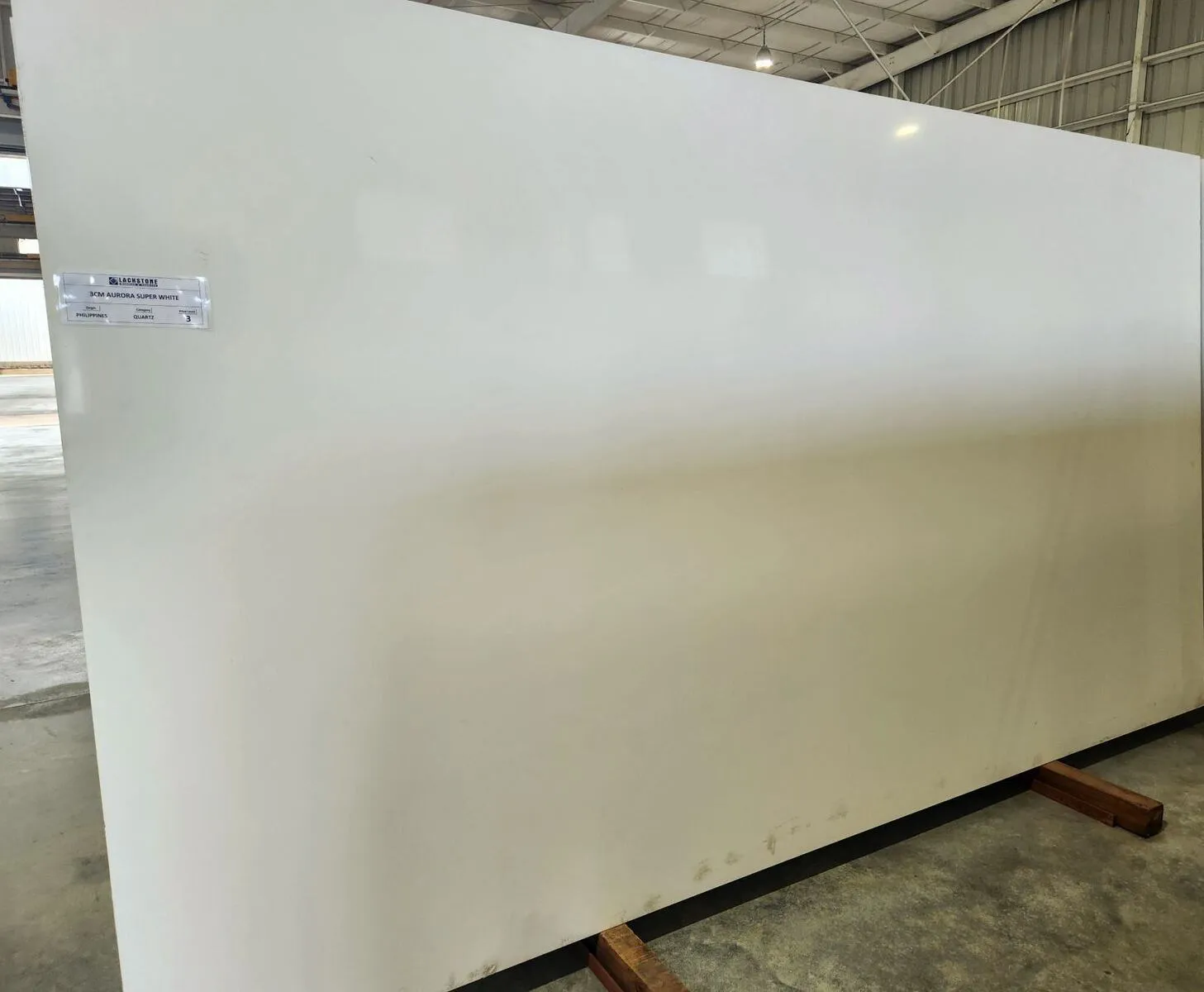 Closeup image of Opal Quartz Aurora Super White White Quartz countertop slab