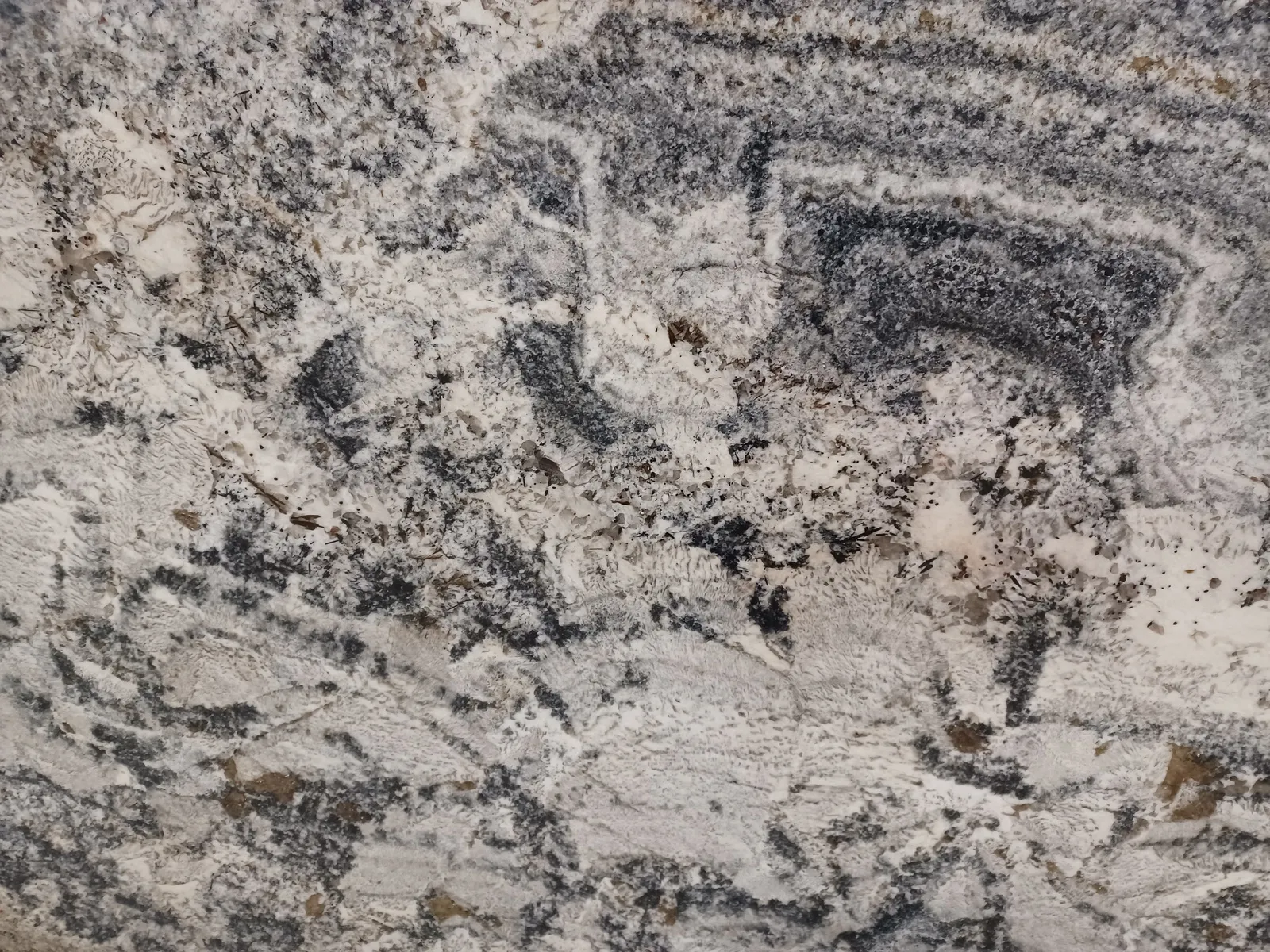 Closeup image of Blue Dream White Granite countertop slab