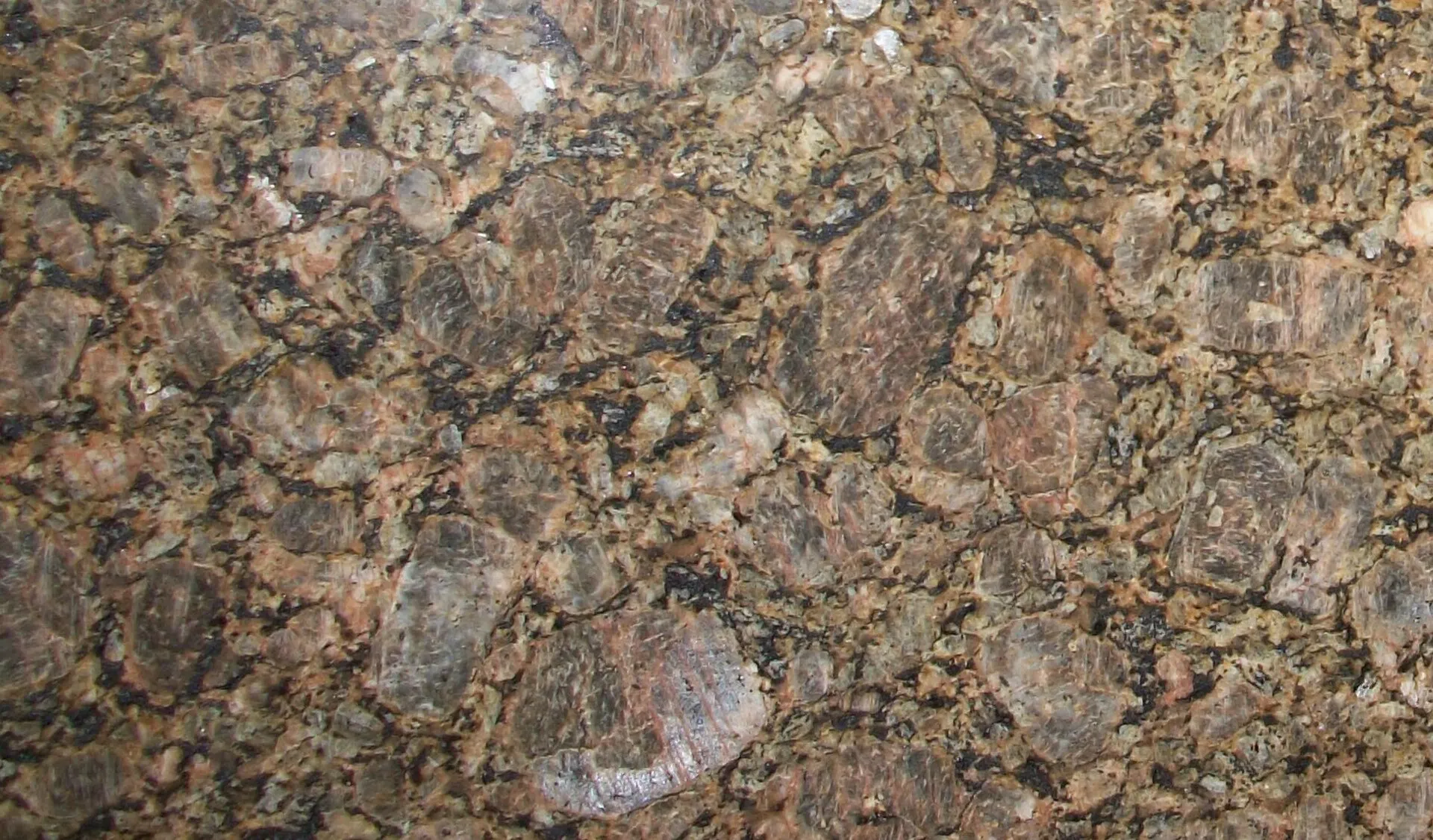 Closeup image of Brownie Brown Granite countertop slab