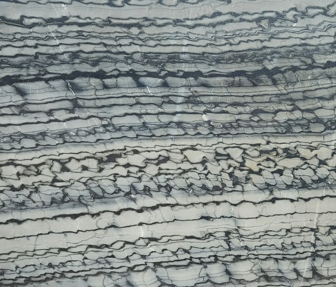 Closeup image of Graphito Grey Marble countertop slab