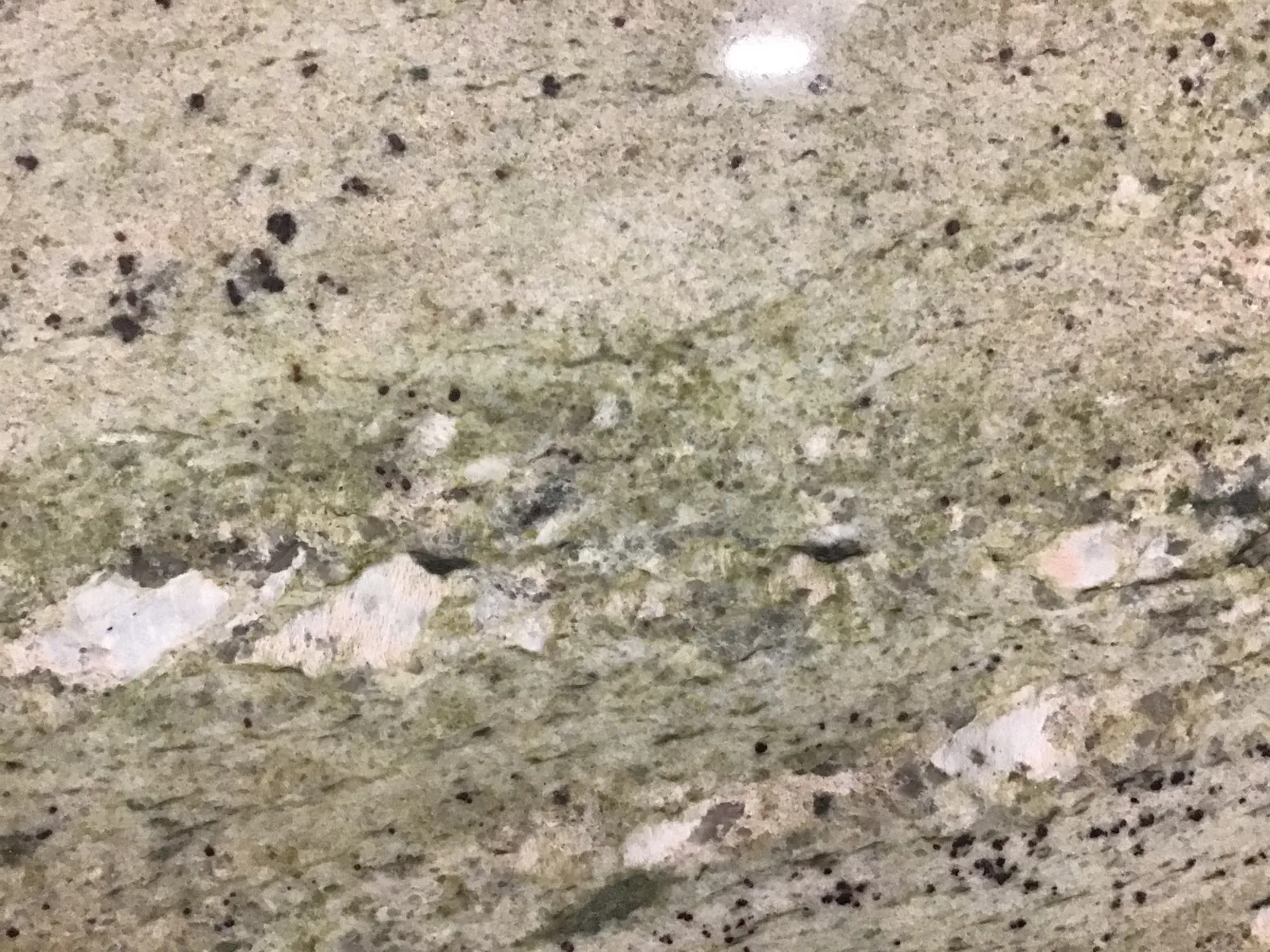Closeup image of Green River (Surf Green) Green Granite countertop slab