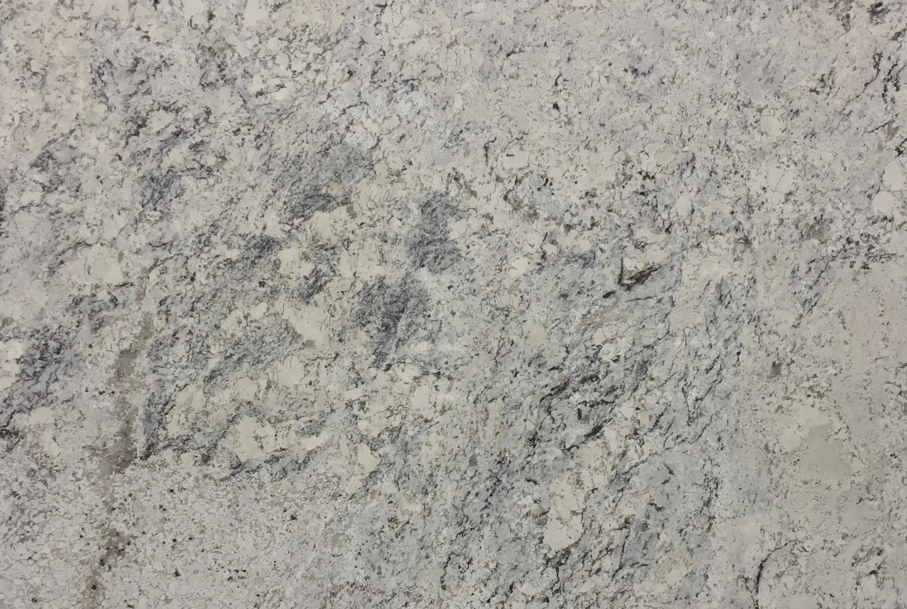 Closeup image of Ice White Grey Granite countertop slab