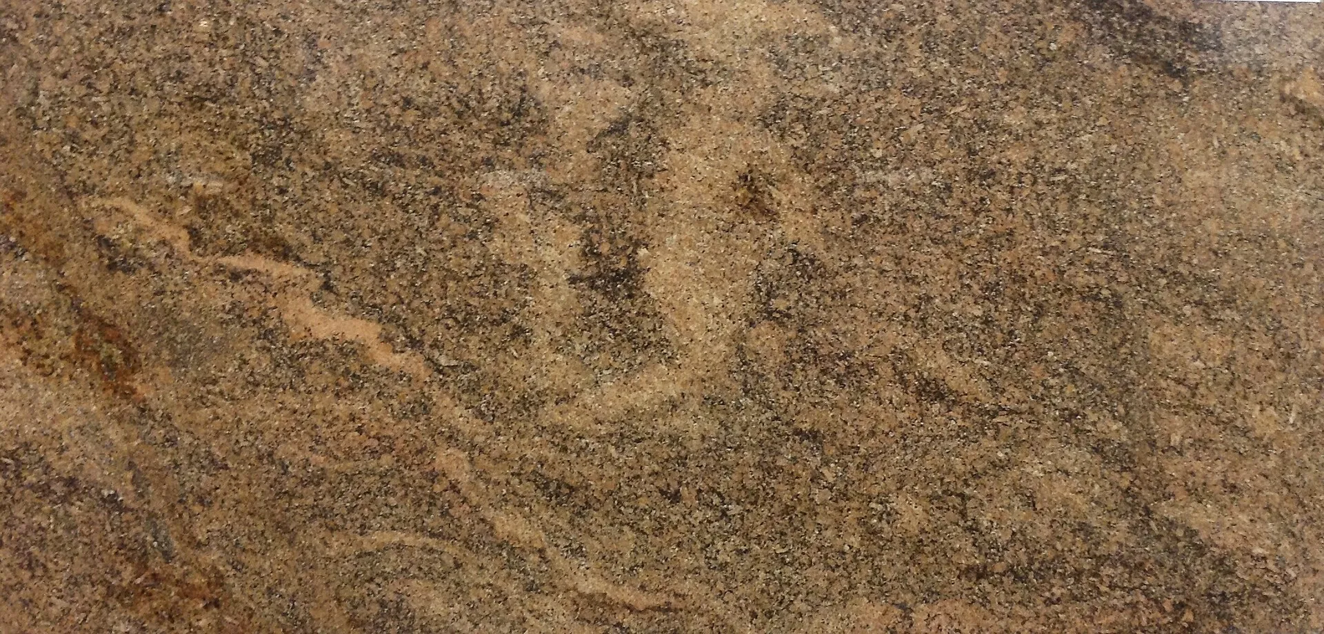Closeup image of Key West Gold Brown Granite countertop slab