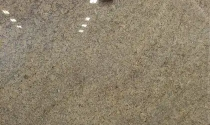 Closeup image of New Venetian (Cristalino Gold) Beige Granite countertop slab