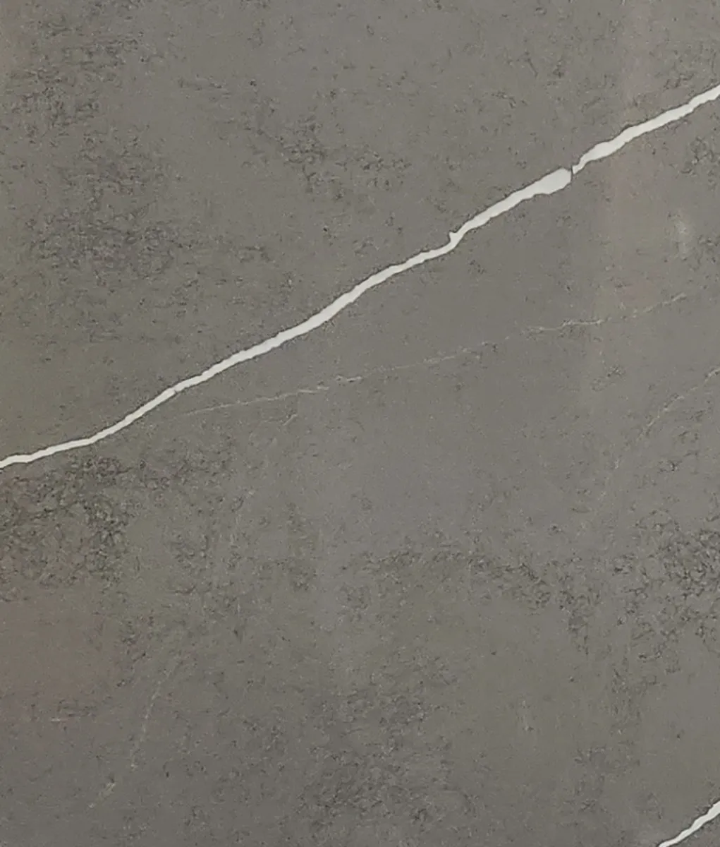Closeup image of Opal Quartz Pietra Grey Grey Quartz countertop slab
