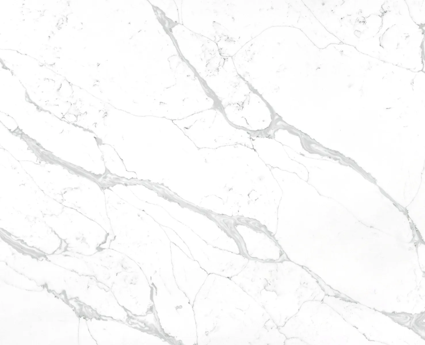 Closeup image of Opal Quartz Statuario Eternal Extra White Quartz countertop slab