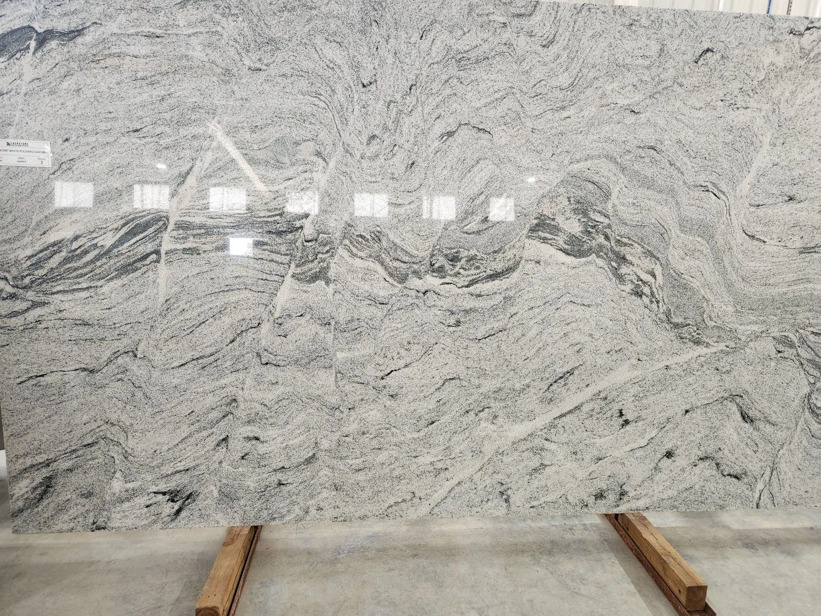 Closeup image of Viscont White Grey Granite countertop slab