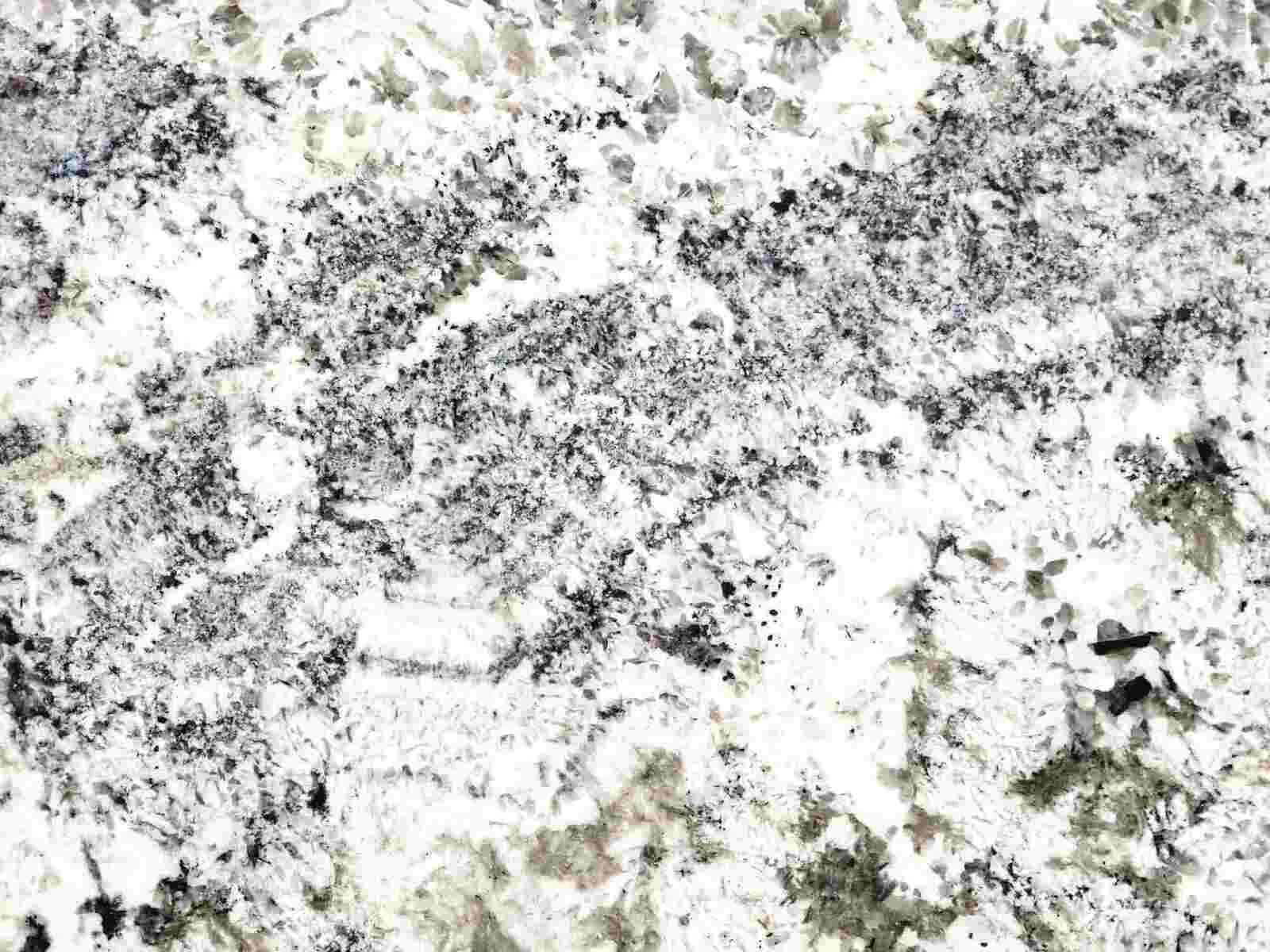 Closeup image of Azul Nuevo White Granite countertop slab