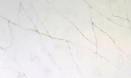 Closeup image of CRS Quartz Casablanca White Quartz countertop slab