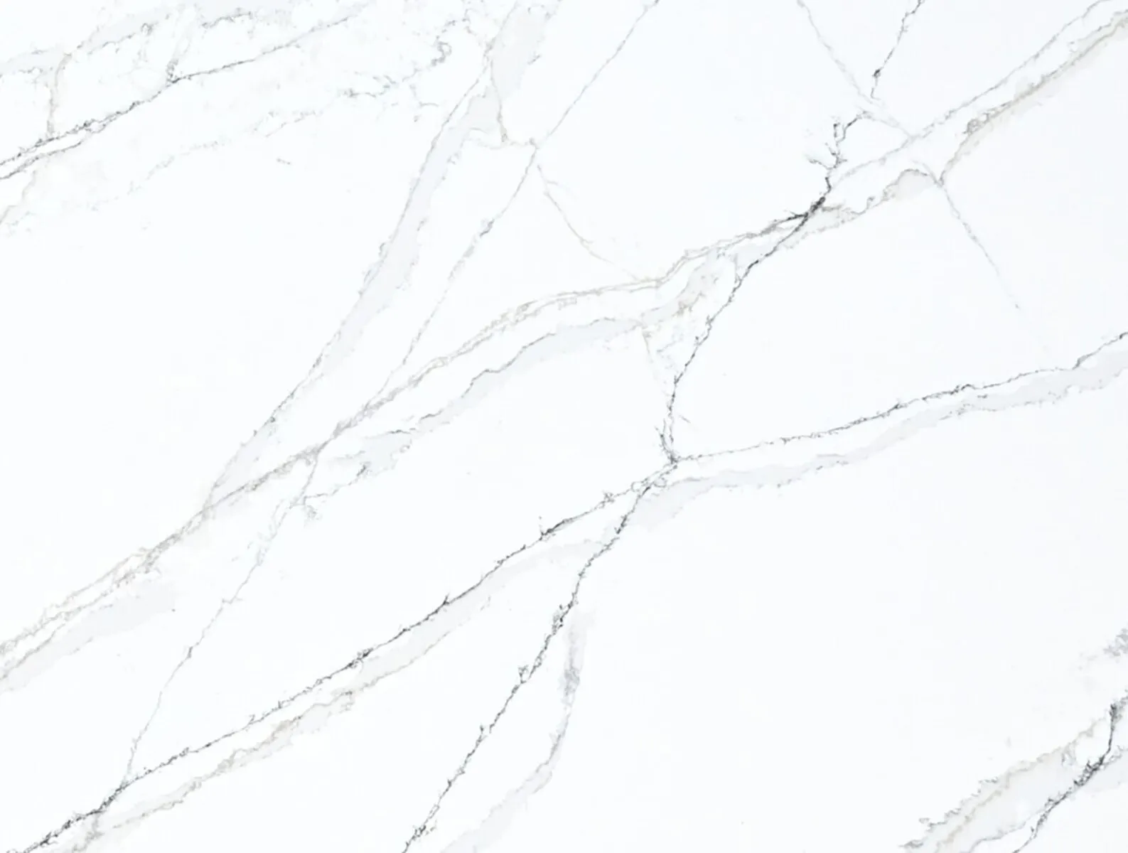 Closeup image of CRS Quartz Bellagio Super Jumbo White Quartz countertop slab
