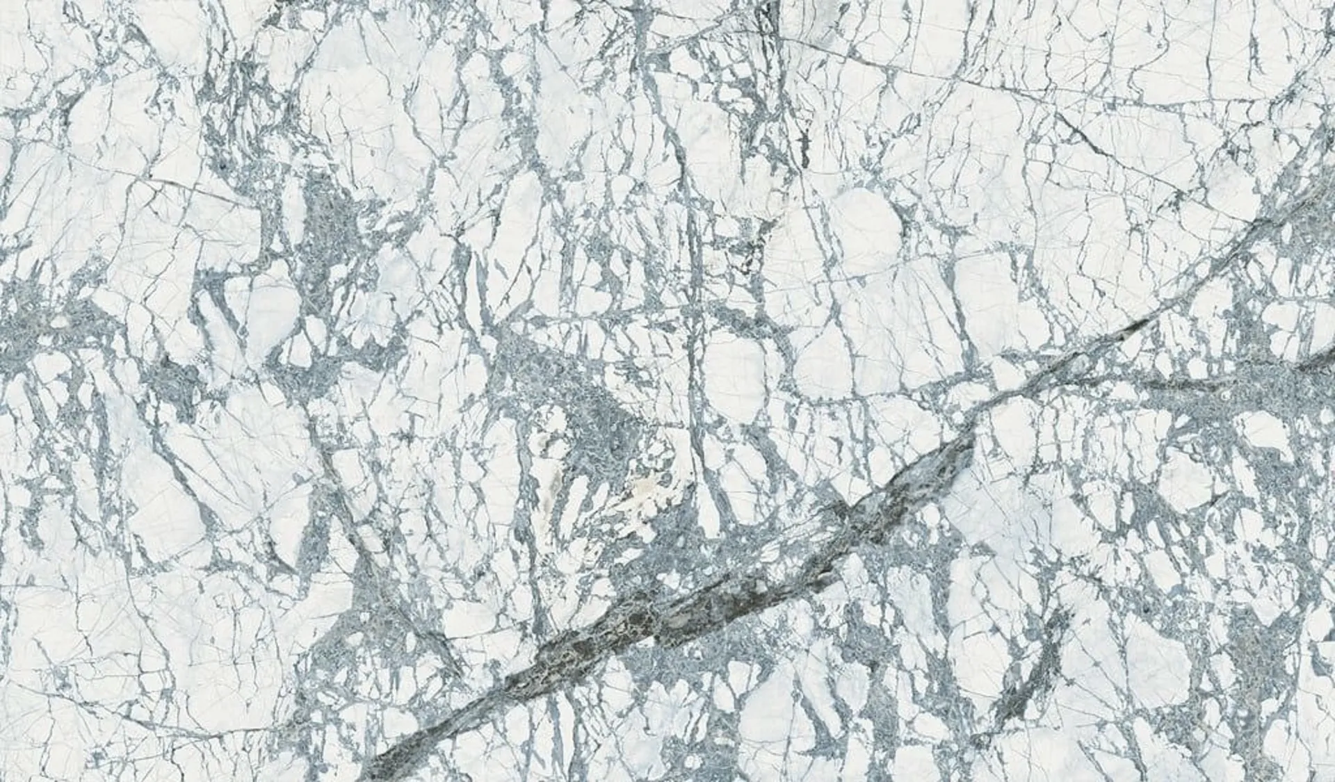 Closeup image of Infinity Invisible Blue White Porcelain countertop slab