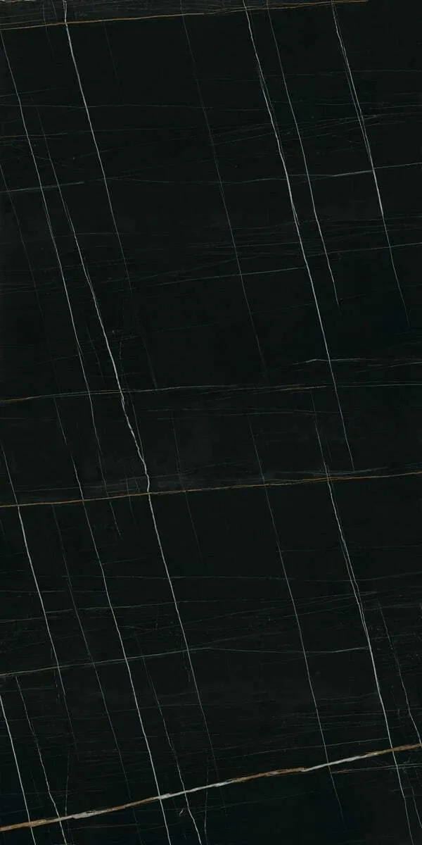 Closeup image of Infinity Sahara Noir Black Porcelain countertop slab