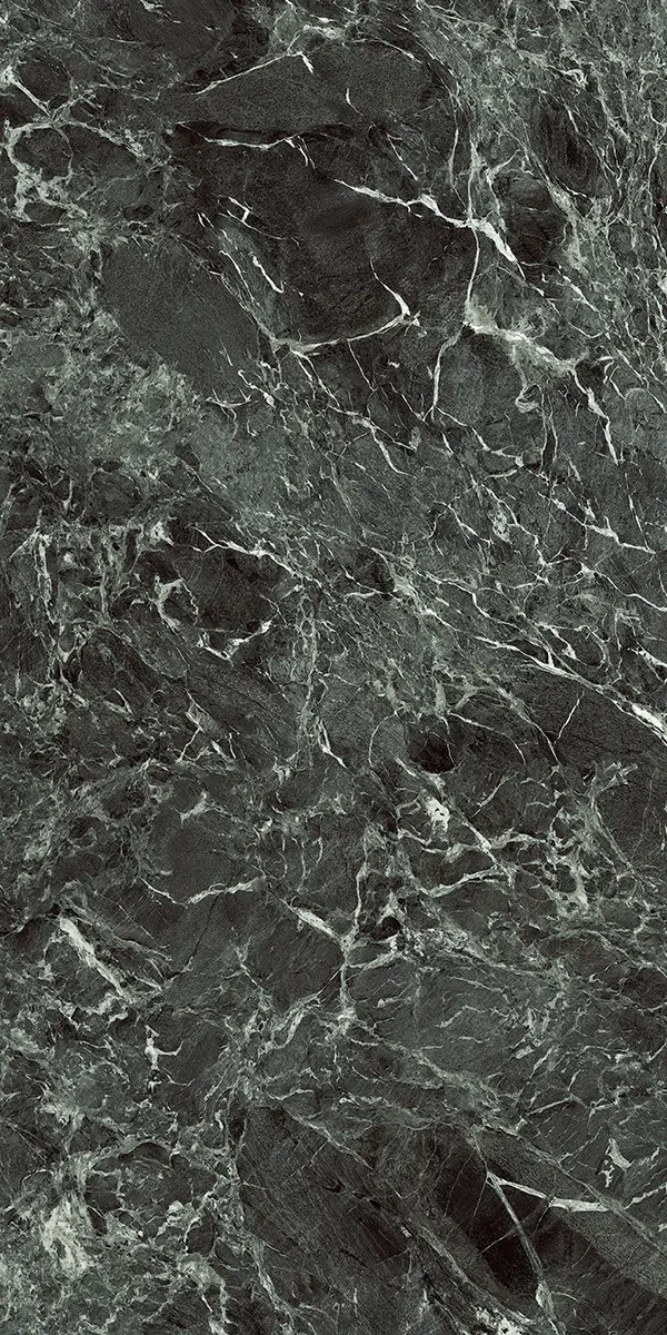 Closeup image of Infinity Verde France Green Porcelain countertop slab