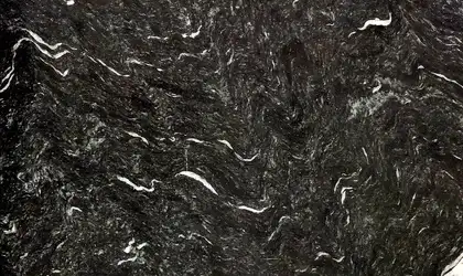 Closeup image of Laguna Black Black Granite countertop slab